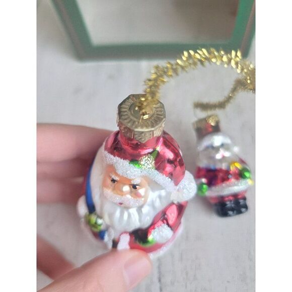 Unique Christmas House Santa Claus big mini pair ornament Xmas - Picture 5 of 6